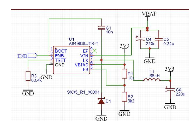 Schematic of one channel of the 3-channel switching regulator