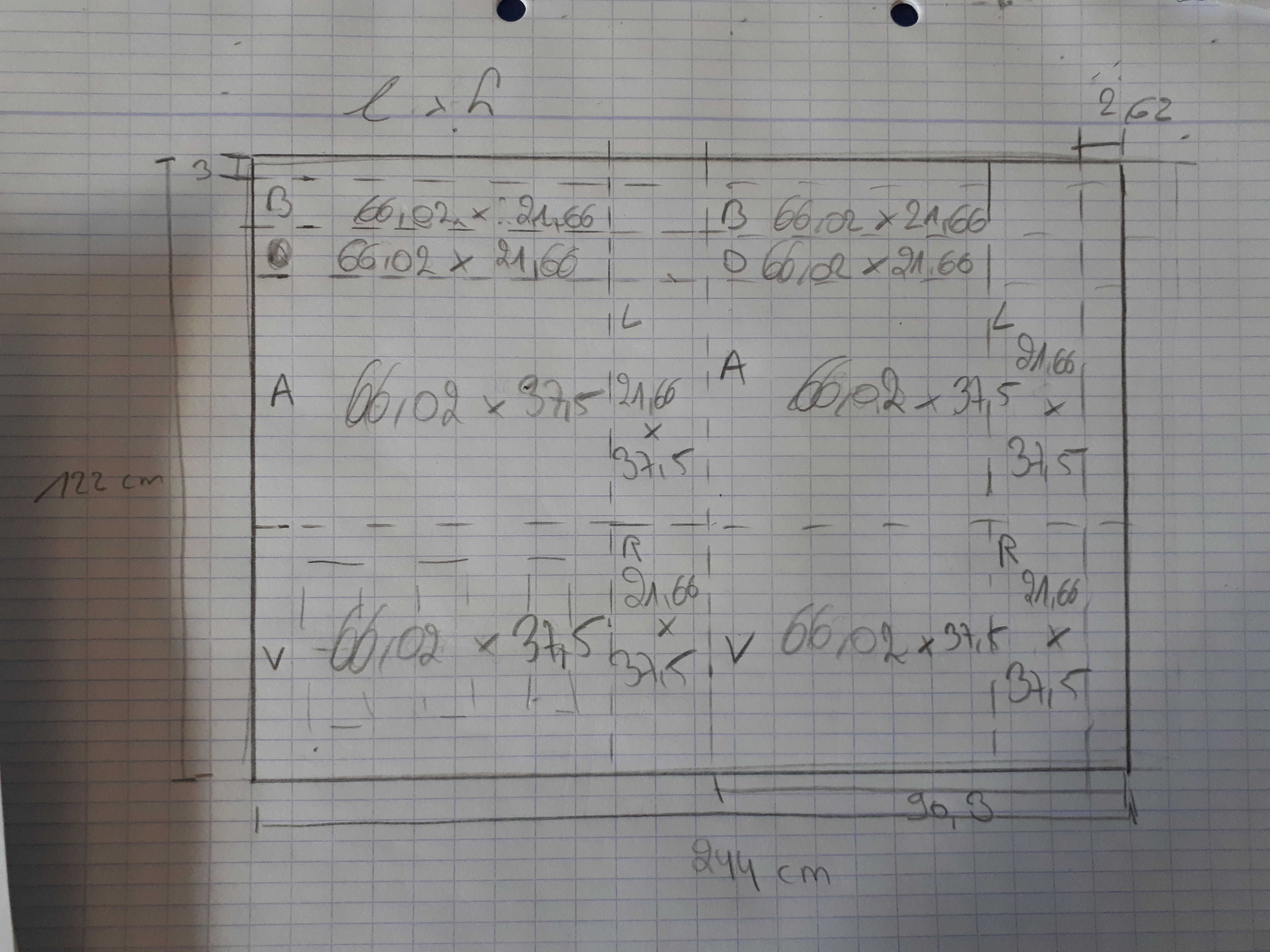 Crude dimensions of where to cut the MDF