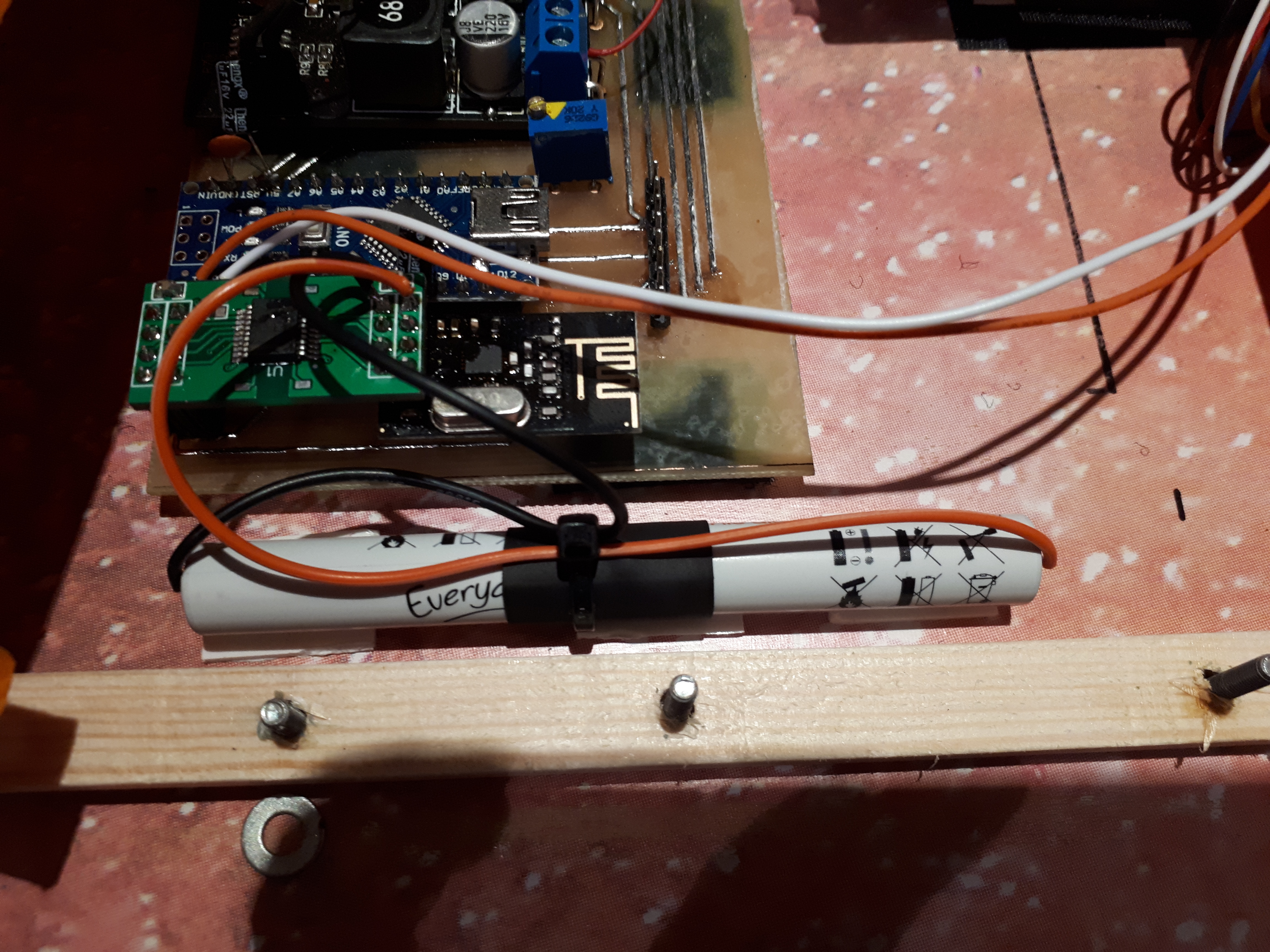 The nrf module being powered from external batteries and decoupled using a SPI isolator