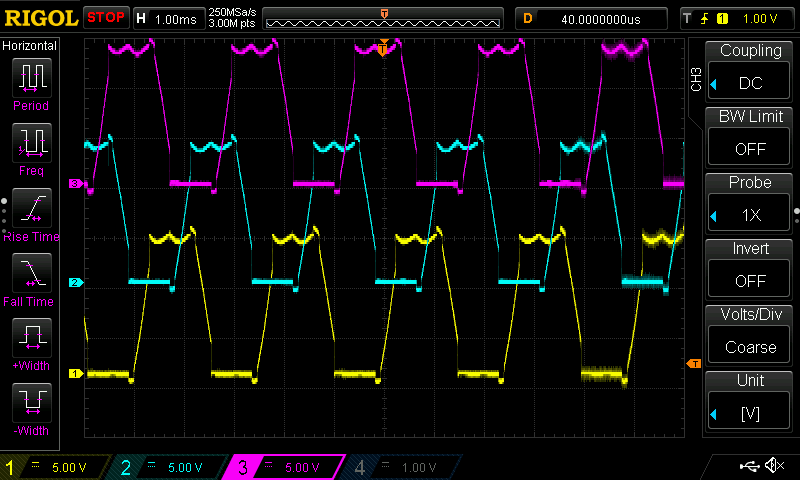 Motor currents being limited by the added comparator