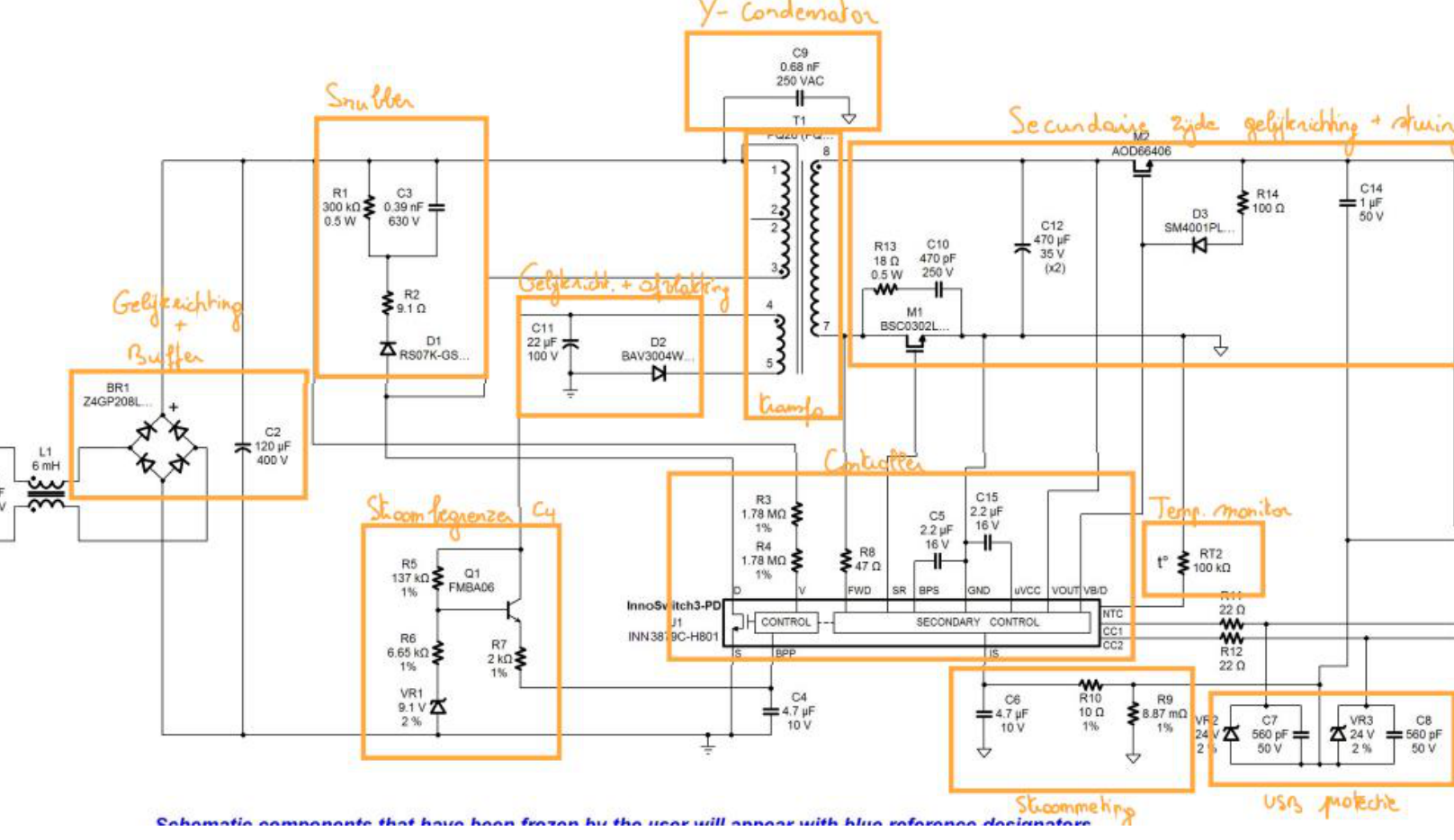 Full schematic of the flyback USB-C charger