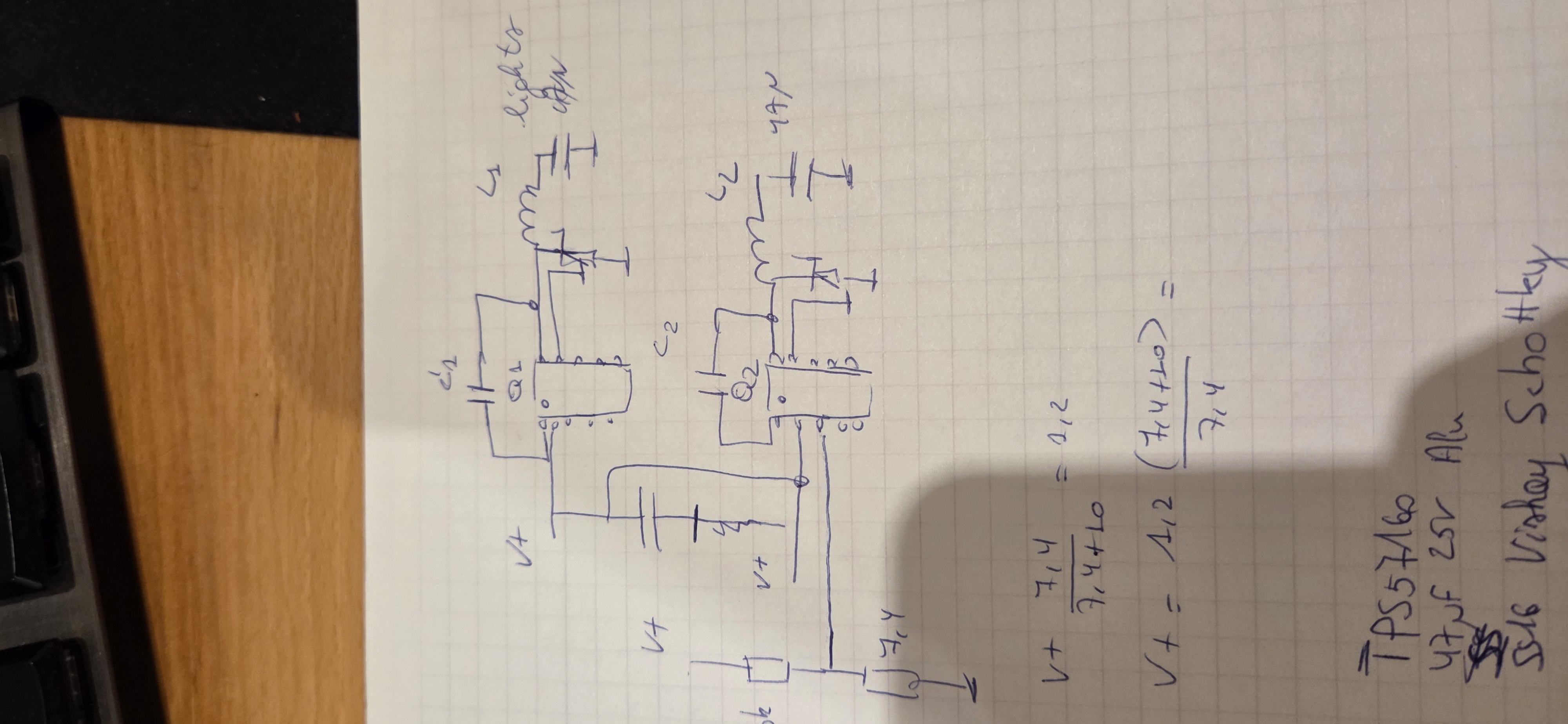 Crude schematic of the voltage supply rails