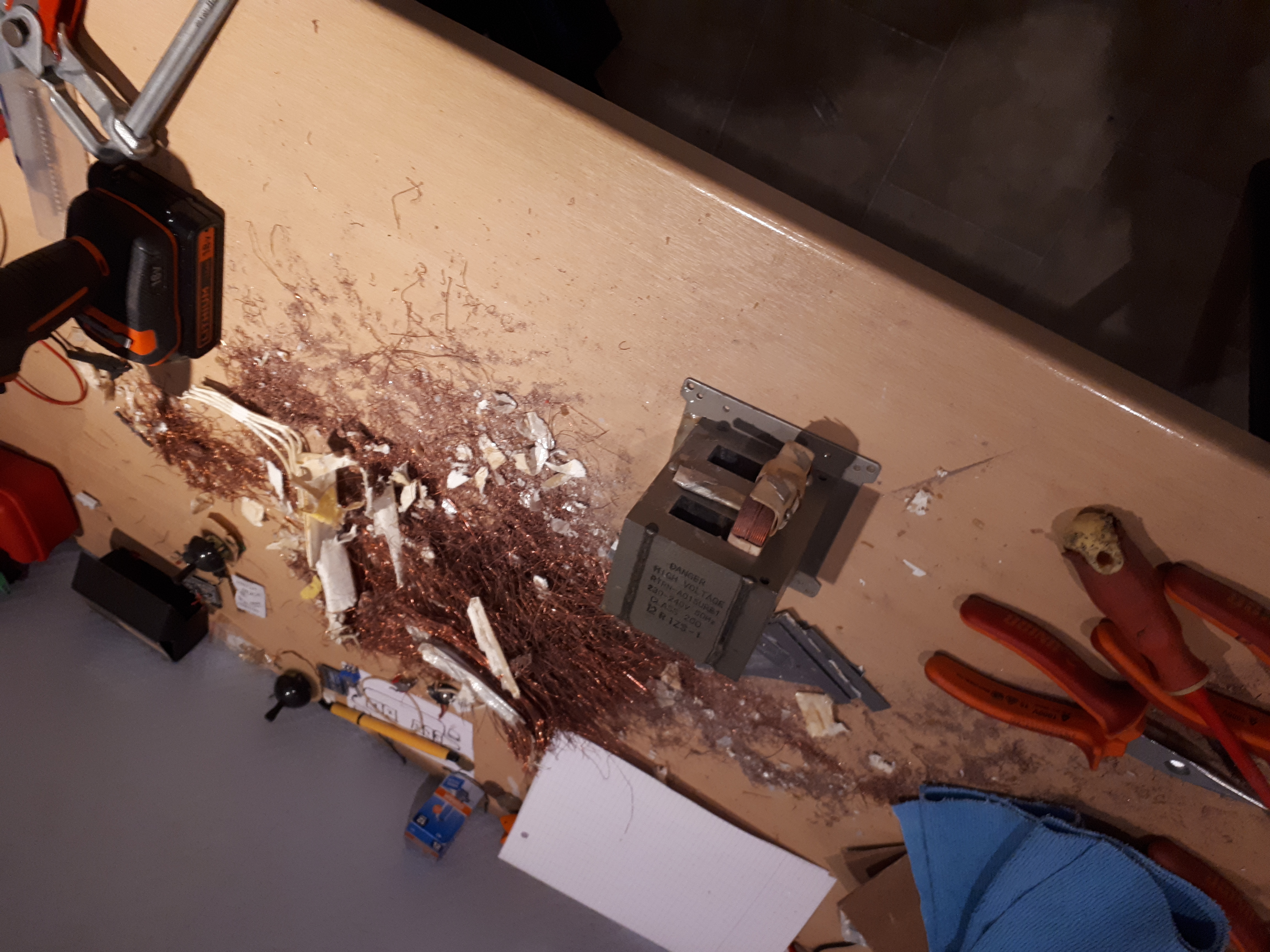The old transformer core removed